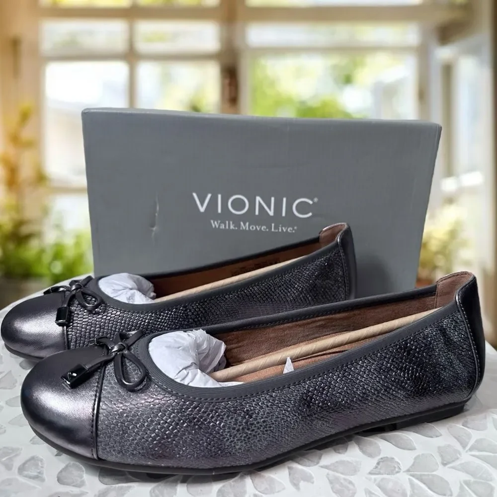 Vionic Women's Minna Ballet Flat Pewter